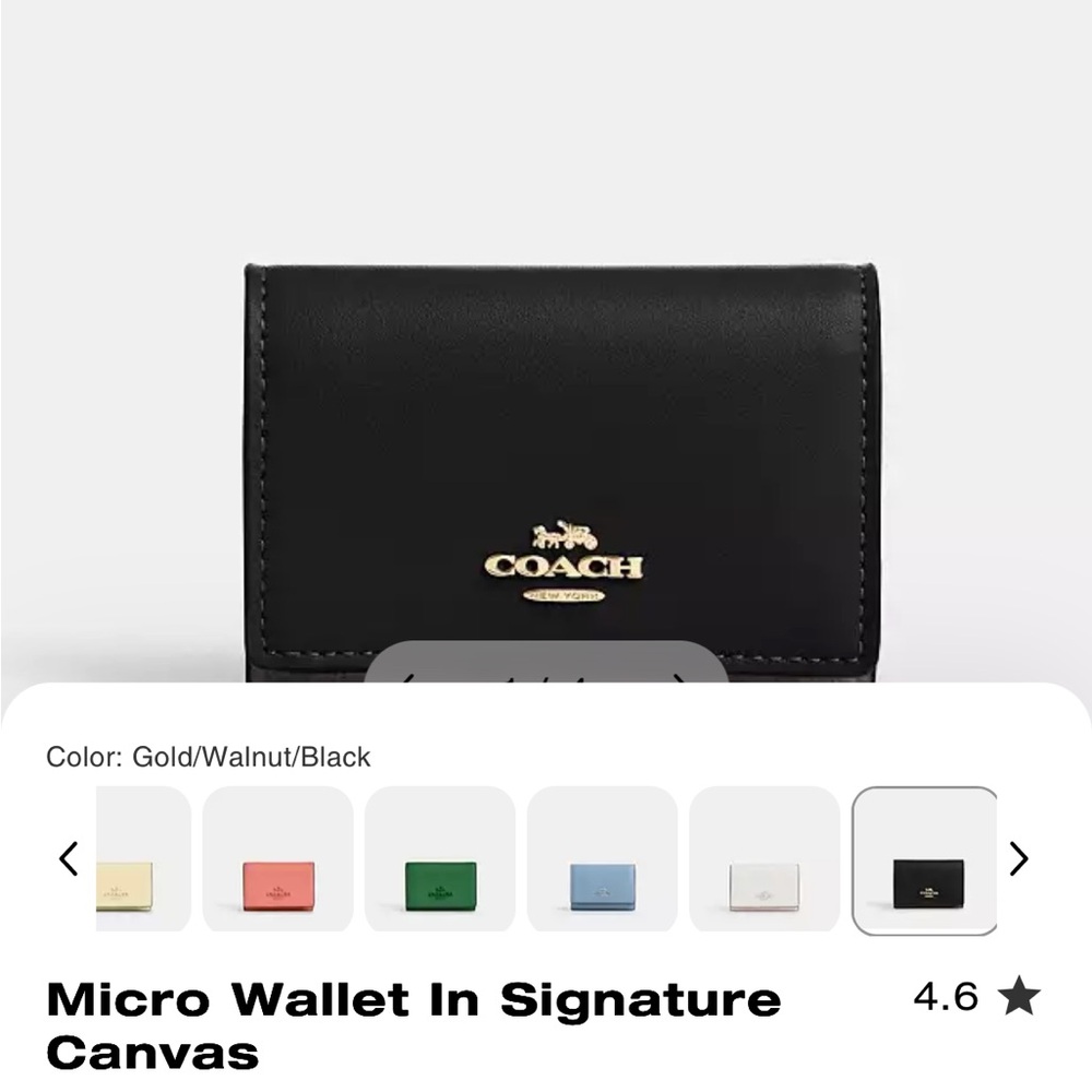 Coach Micro Wallet in Signature Canvas